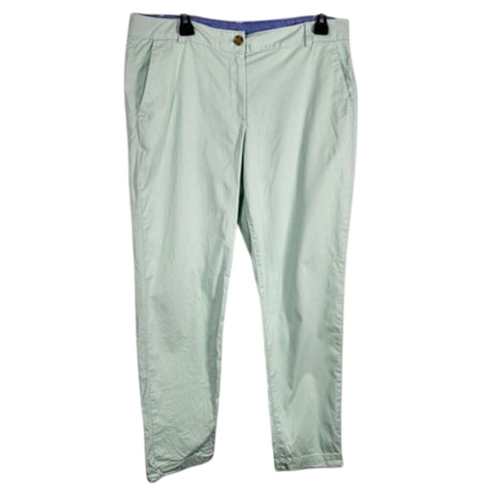 Talbots Womens The Weekend Chino Pants Size 10 Tapered Mint Green Casual Chic